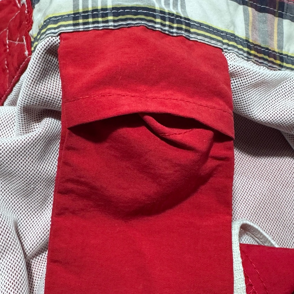 Vintage Polo Ralph Lauren Lined‎ Swim Trunks Board Shorts Red  Pockets Mens XXL - Picture 10 of 11